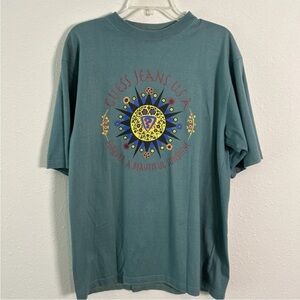 Retro Guess Jeans USA Made Aztec Forever A Beautiful Sunshine Graphic Tee Sz Lg